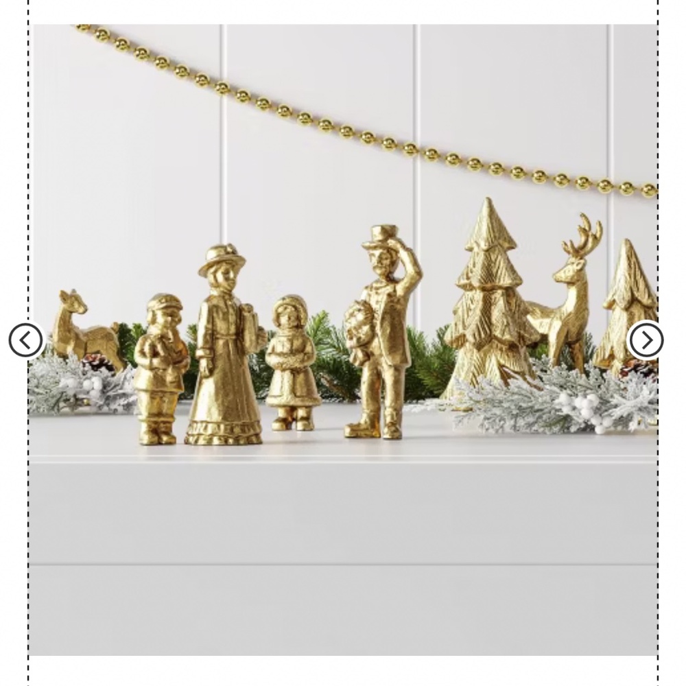 NEW Wondershop 8 Pc Gold Christmas Poly Animals/Trees/People Decor Set - Picture 2 of 6